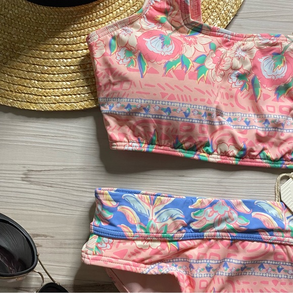 Billabong 👙 Secret Paradise Boho Floral Crop Tank Bikini Top | Maui Bottoms - Picture 2 of 7